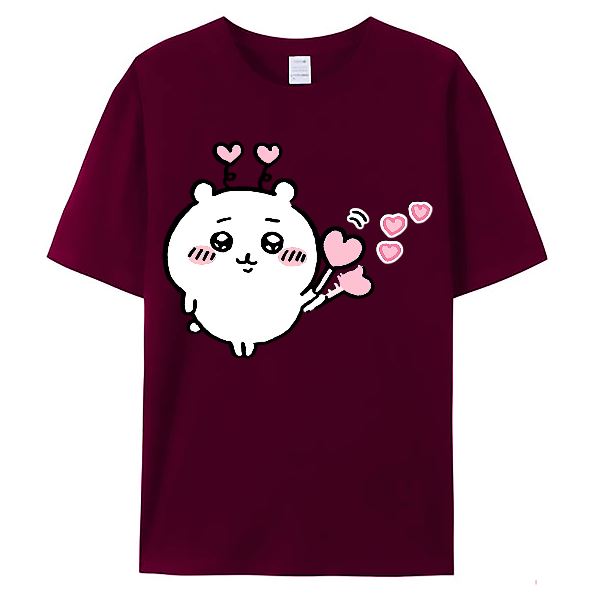 （画像用） ちいかわ ちいかわ Chii-kawa chiikawa レディースカジュアルプリントTシャツ（綿100％）